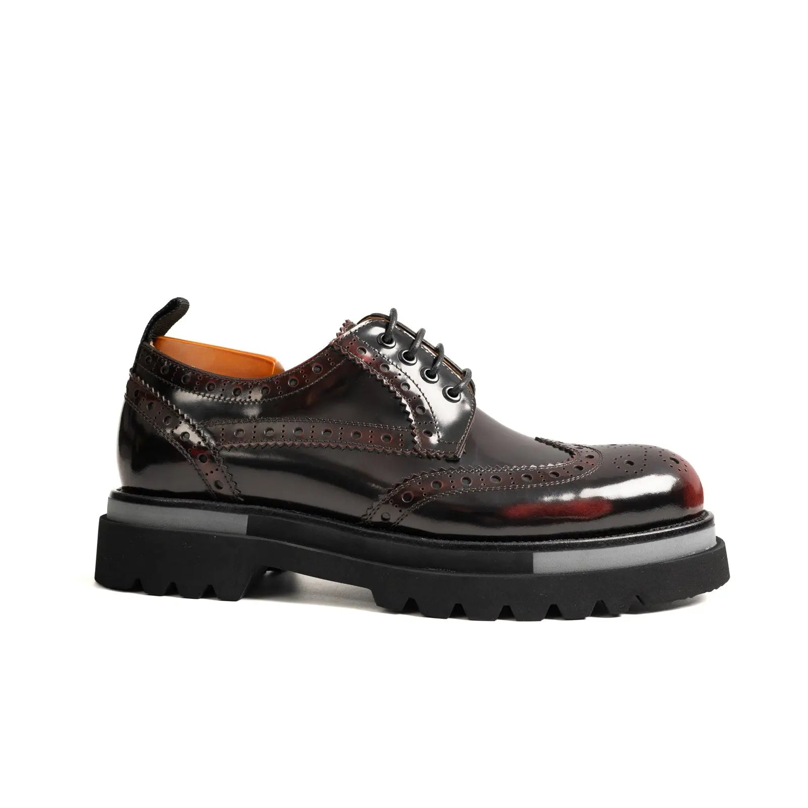 Oxblood Polished Leather Lug Sole Brogues Divinch