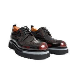 Oxblood Polished Leather Lug Sole Brogues Divinch