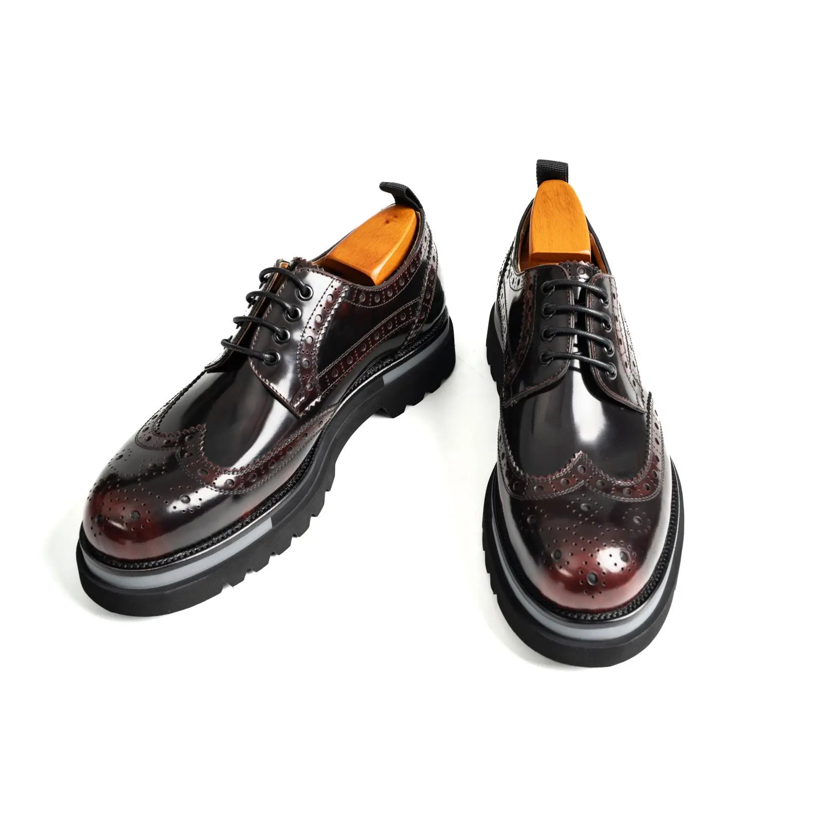 Oxblood Polished Leather Lug Sole Brogues Divinch