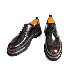 Oxblood Polished Leather Lug Sole Brogues Divinch