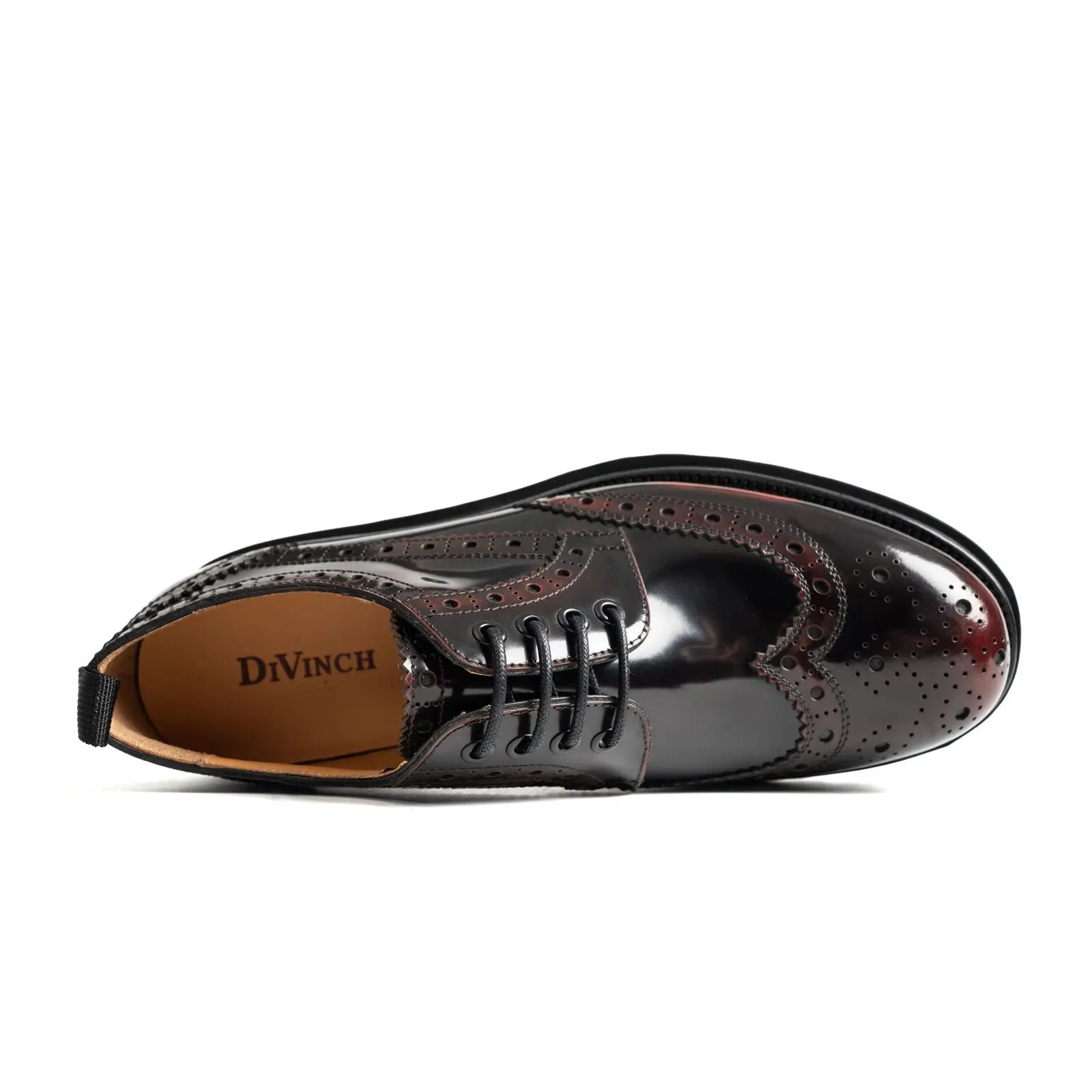 Oxblood Polished Leather Lug Sole Brogues Divinch