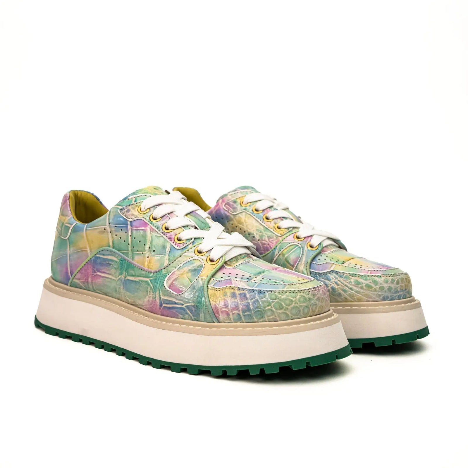Pastel Crocodile Platform Sneaker DIVINCH