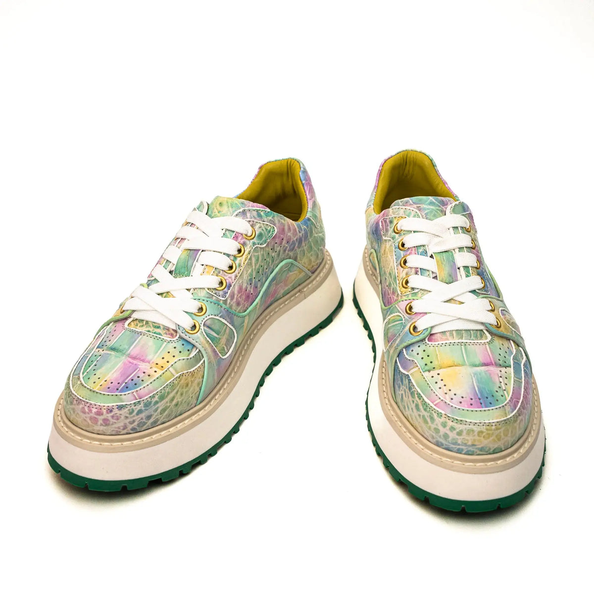 Pastel Crocodile Platform Sneaker DIVINCH