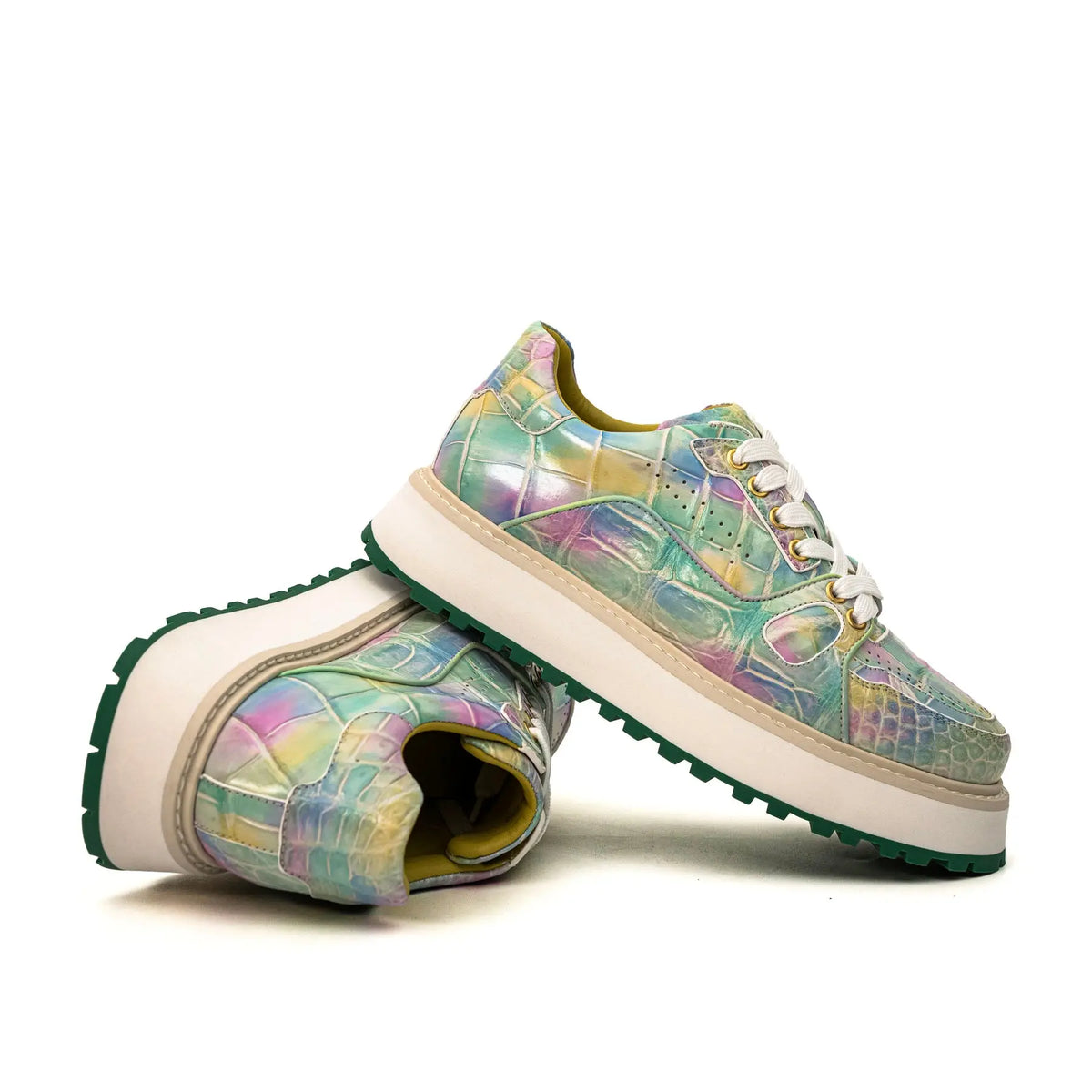 Pastel Crocodile Platform Sneaker DIVINCH