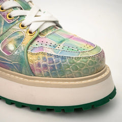 Pastel Crocodile Platform Sneaker DIVINCH