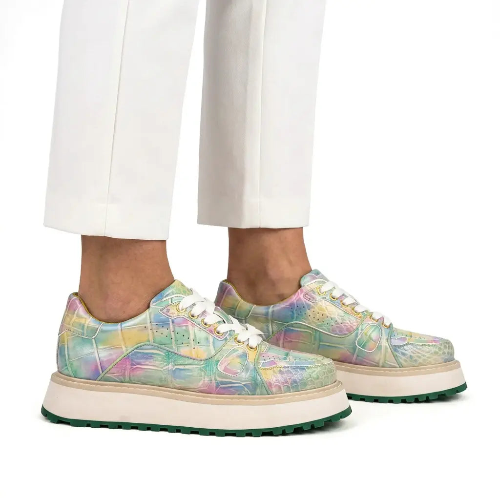 Pastel Crocodile Platform Sneaker DIVINCH