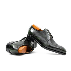 Patent leather goodyear welt dress shoes Green Divinch