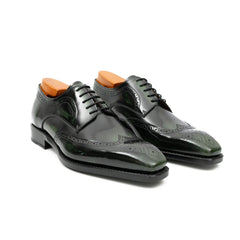Patent leather goodyear welt dress shoes Green Divinch