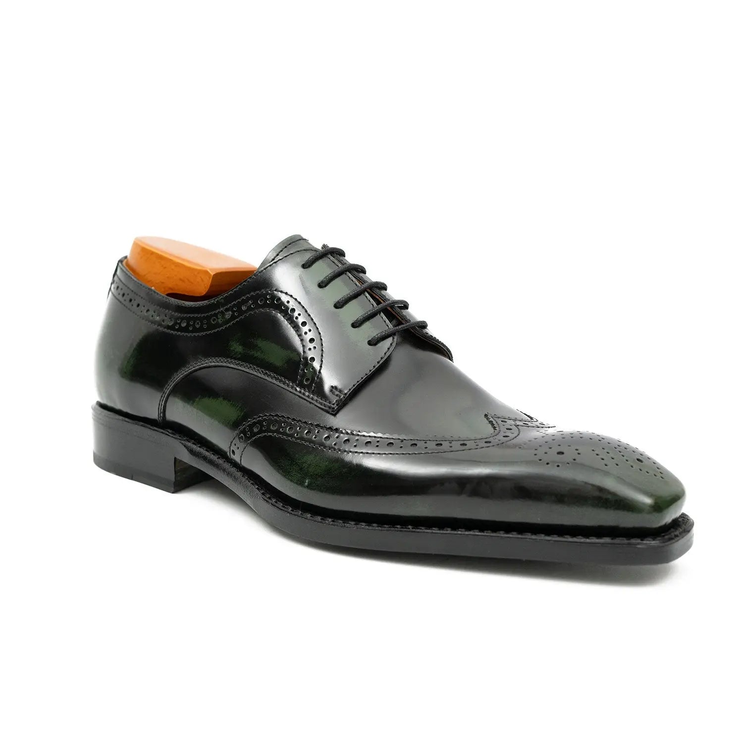 Patent leather goodyear welt dress shoes Green Divinch