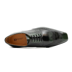 Patent leather goodyear welt dress shoes Green Divinch