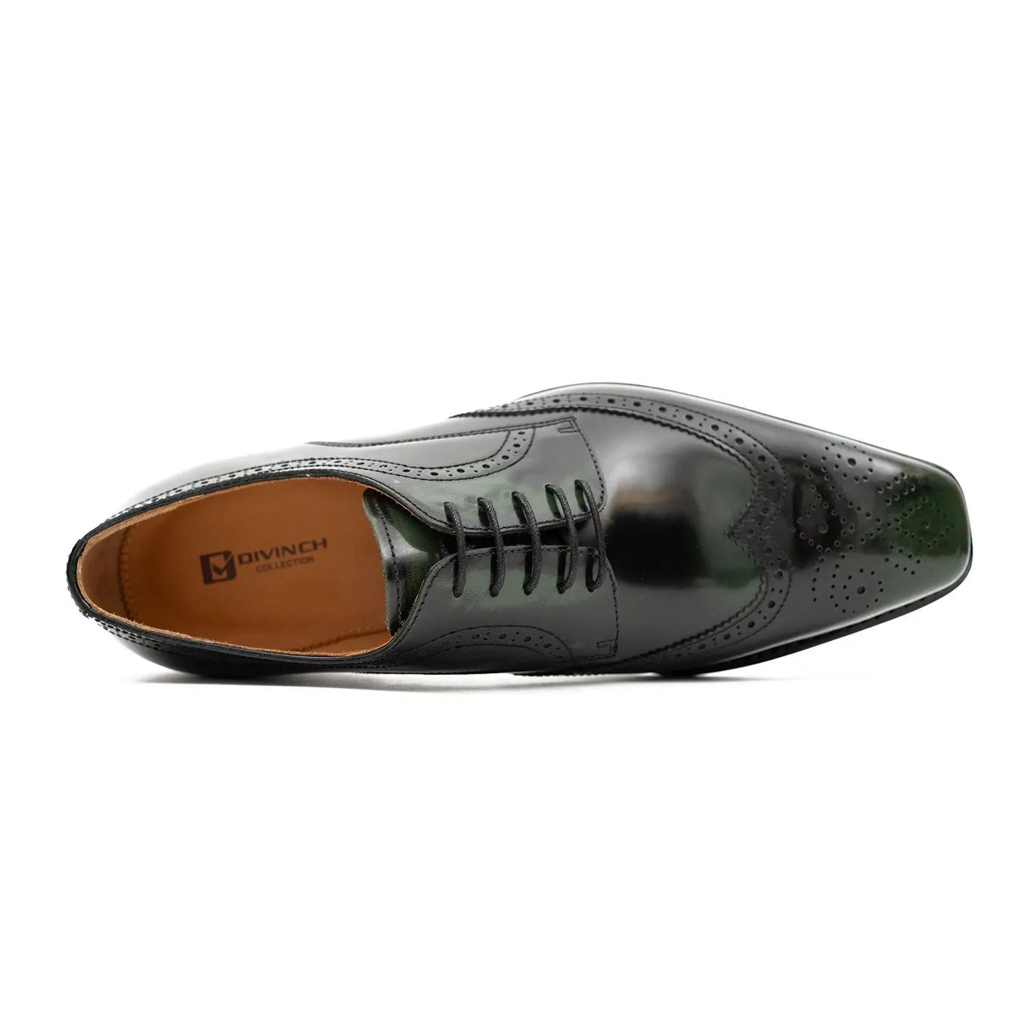 Patent leather goodyear welt dress shoes Green Divinch