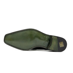 Patent leather goodyear welt dress shoes Green Divinch