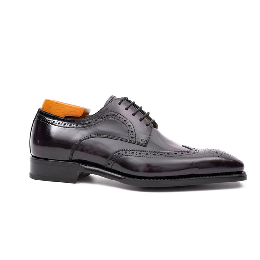 Patent leather goodyear welt dress shoes Purple Divinch