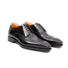Patent leather goodyear welt dress shoes Purple Divinch