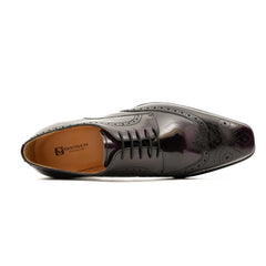 Patent leather goodyear welt dress shoes Purple Divinch