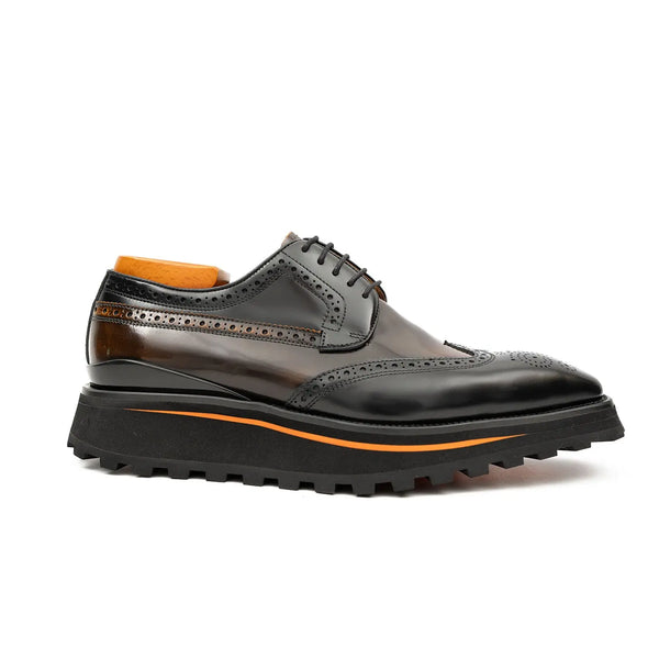 Patent leather shoes Platform brogues Black