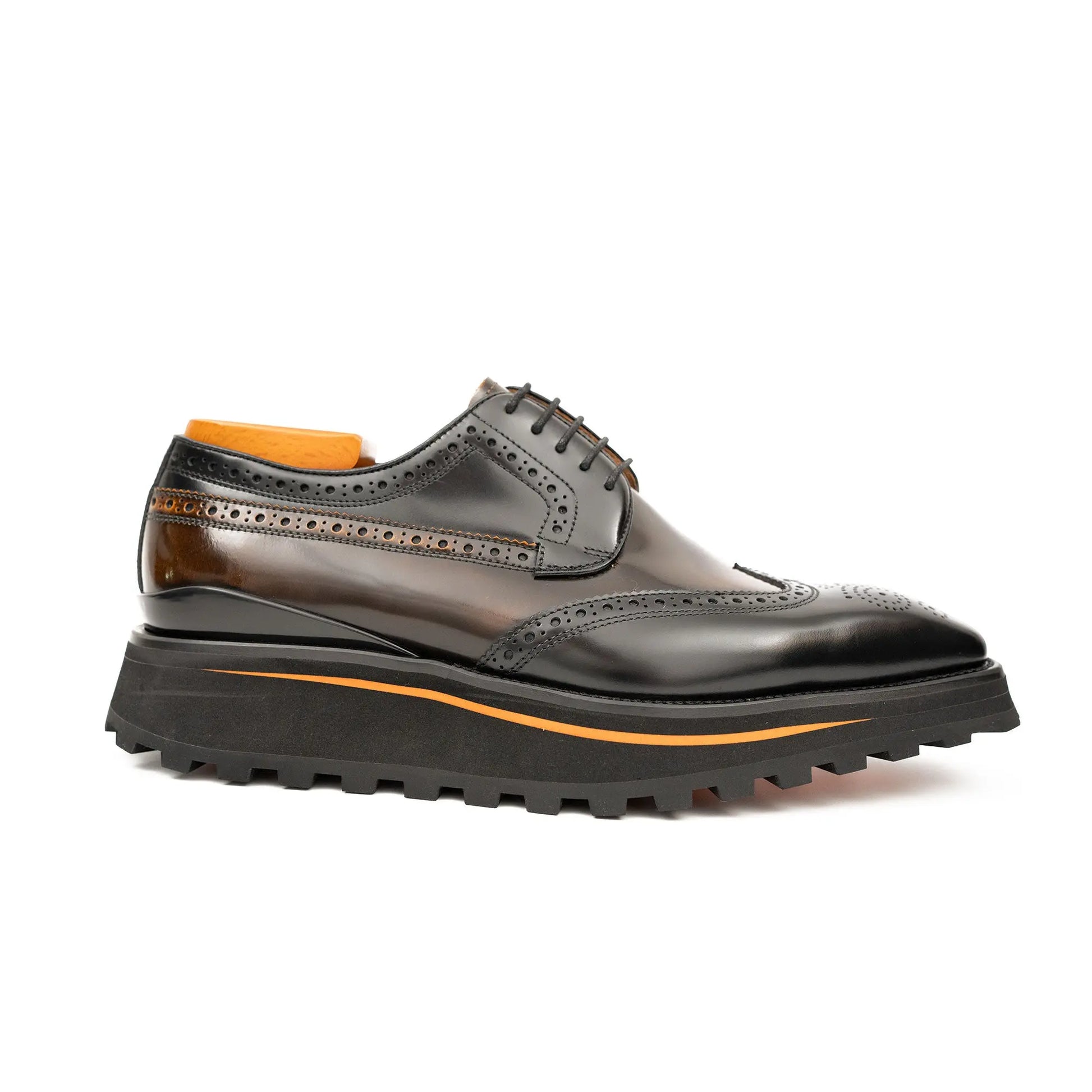 Patent leather shoes Platform brogues Black DIVINCH