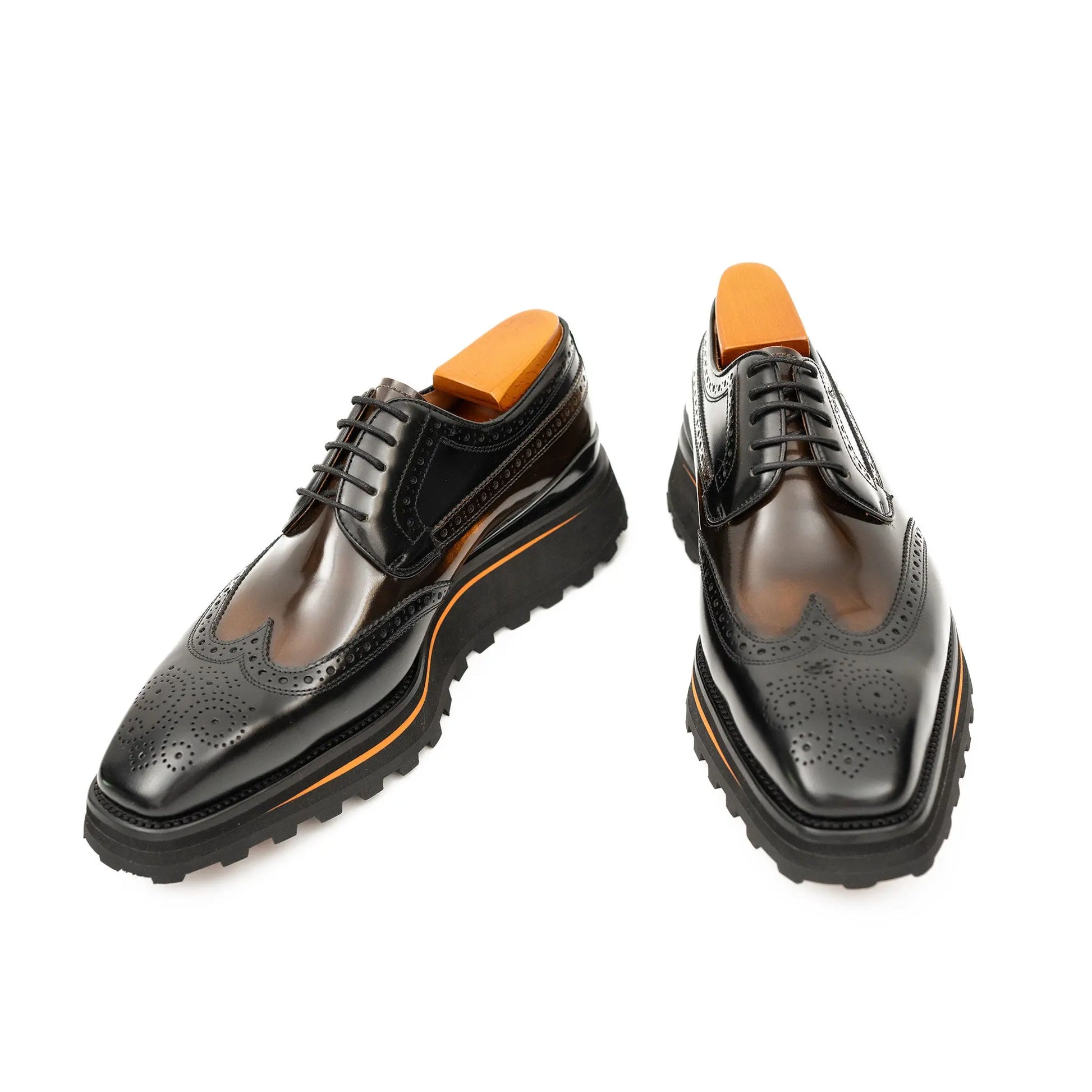 Patent leather shoes Platform brogues Black DIVINCH