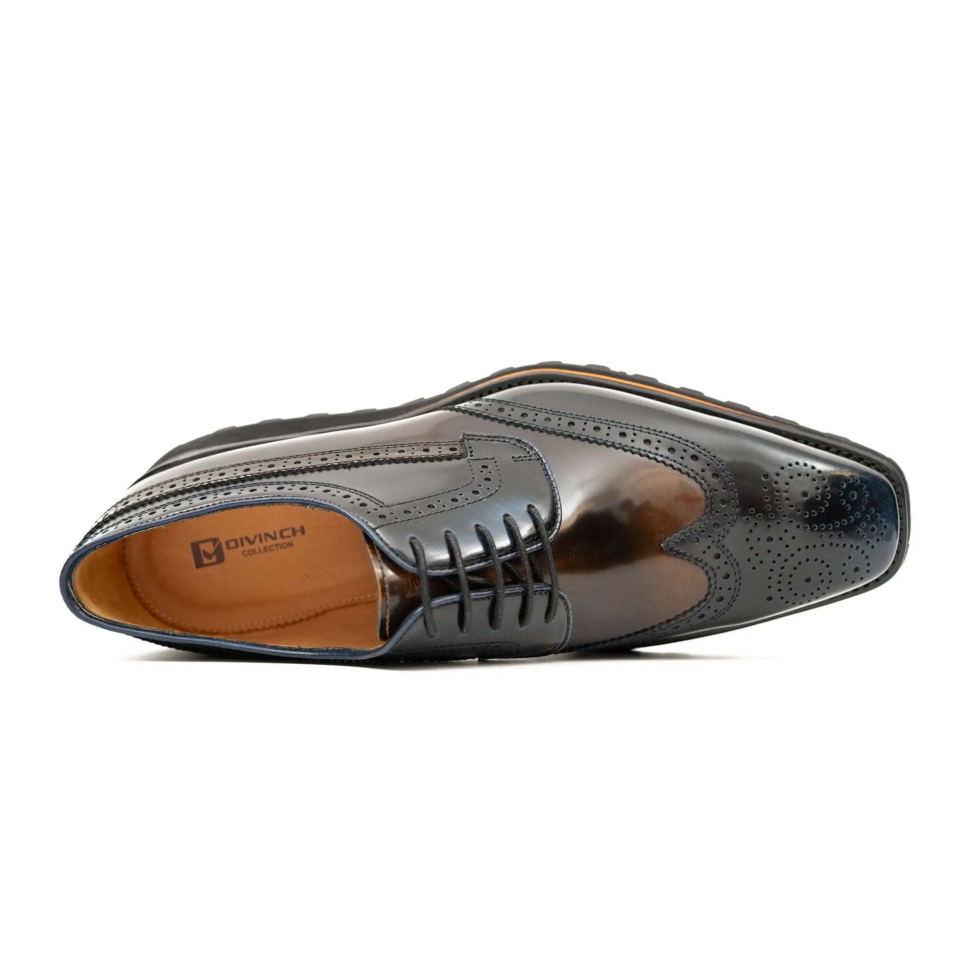 Patent leather shoes Platform brogues Blue DIVINCH