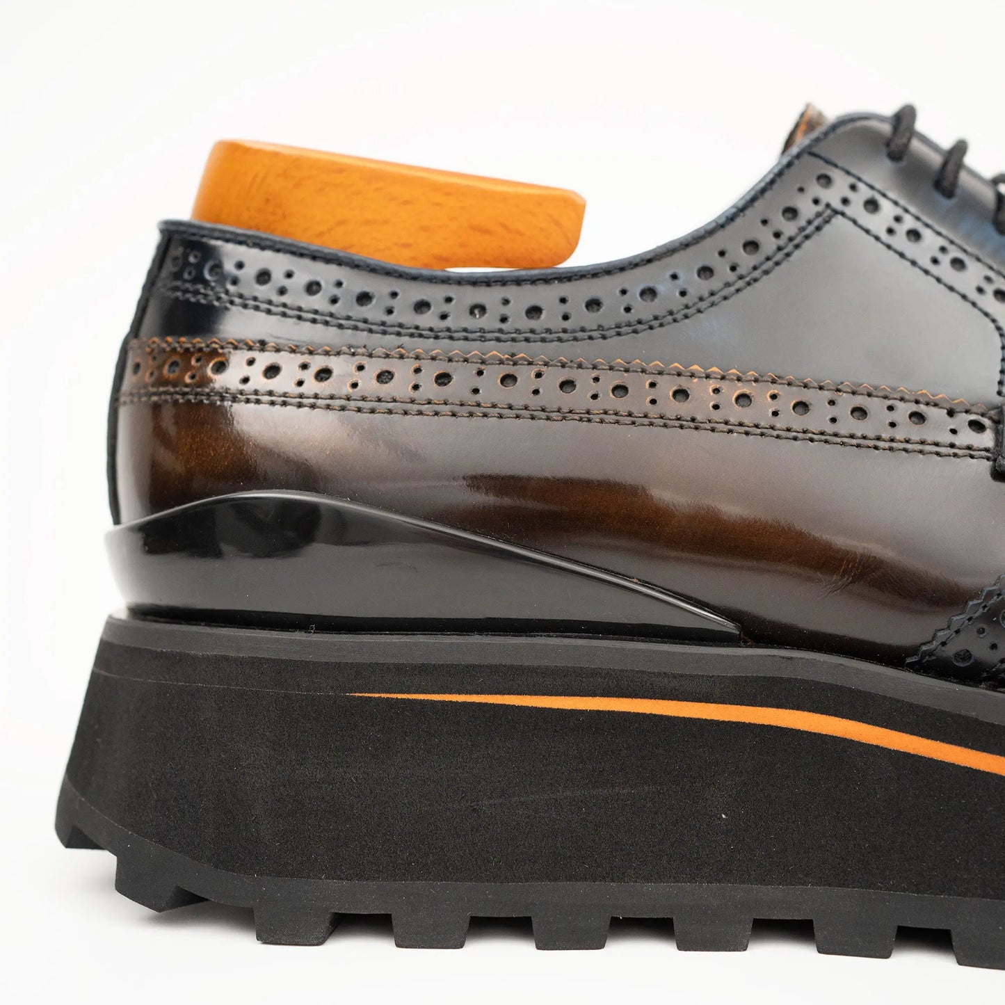 Patent leather shoes Platform brogues Blue DIVINCH