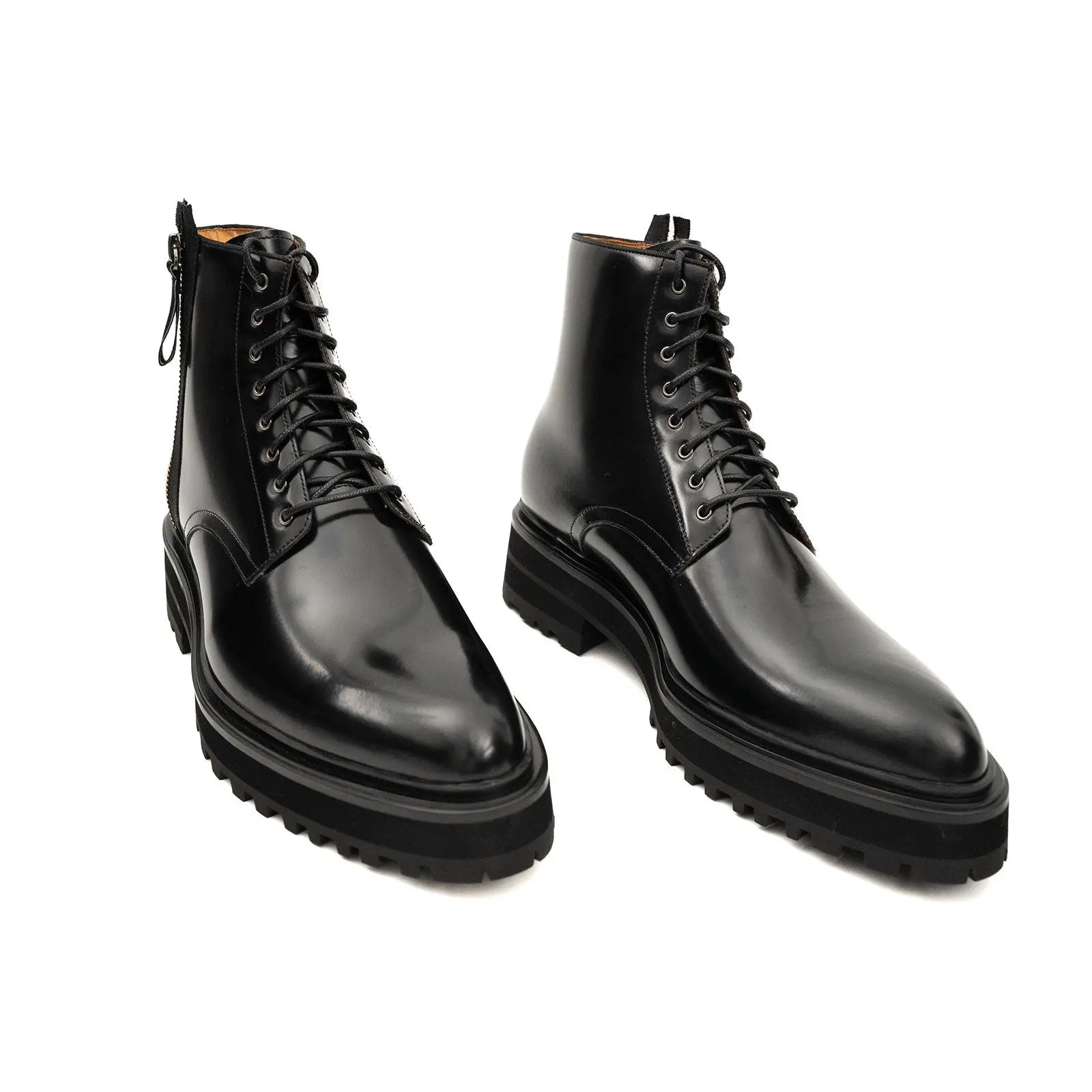 Platform Patent Combat Boots DIVINCH