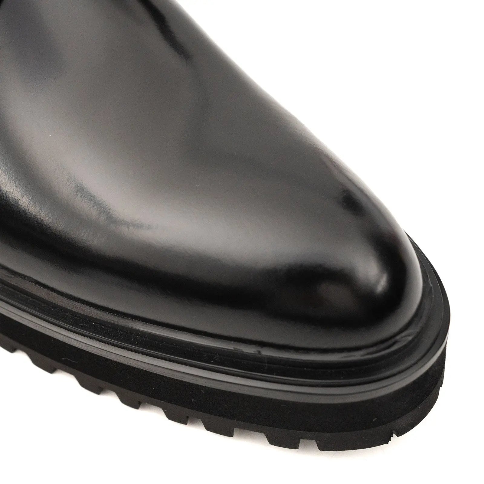 Platform Patent Combat Boots DIVINCH