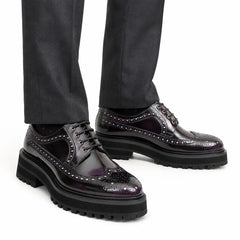 Polished Dark Derby with Lug Sole