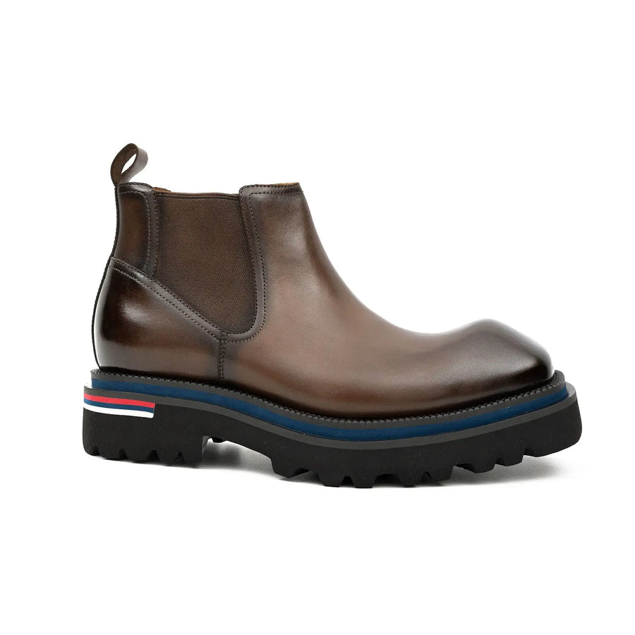 Stivali Chelsea in pelle di vitello color cognac