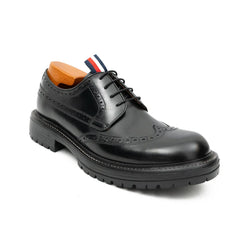 Premium Men's Classic Derby Brogue Shoes Black DIVINCH