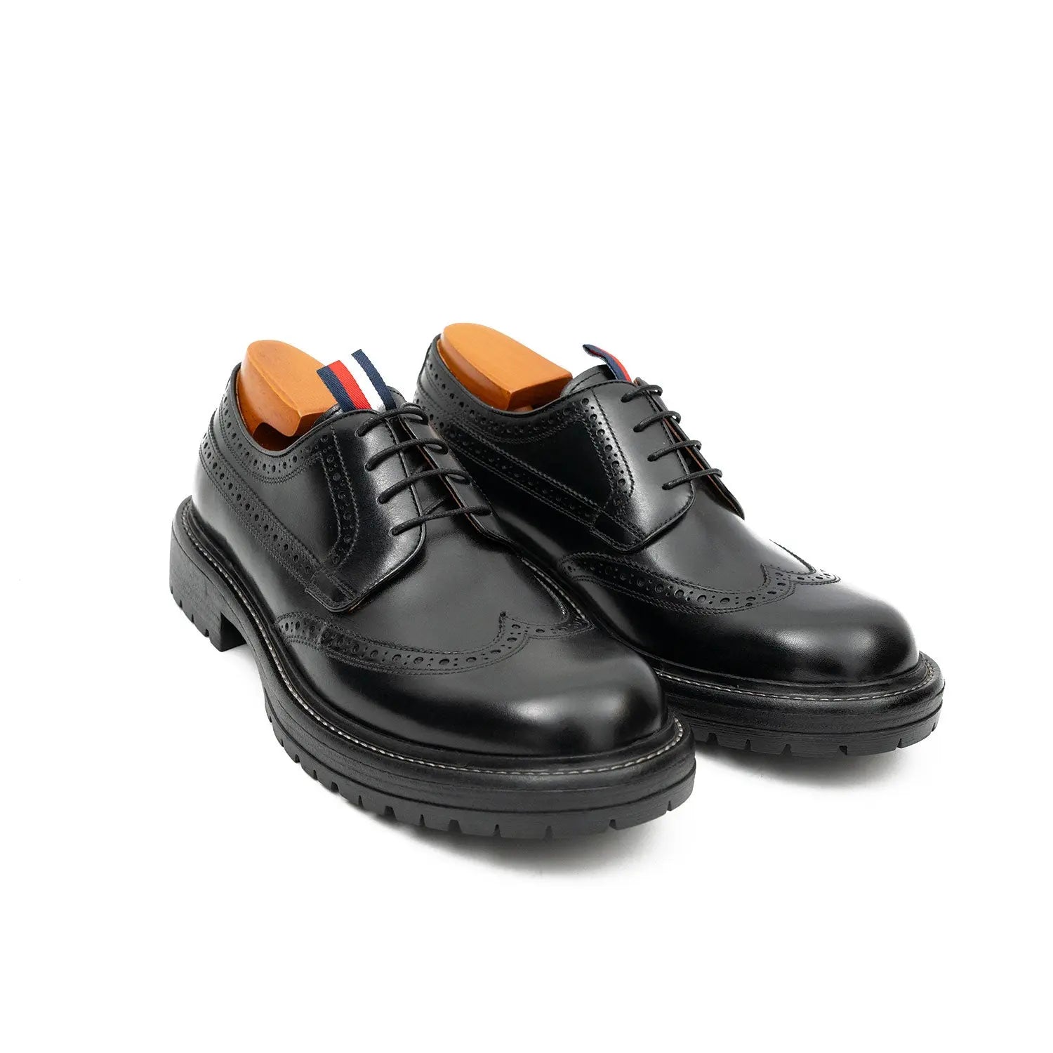 Premium Men's Classic Derby Brogue Shoes Black DIVINCH