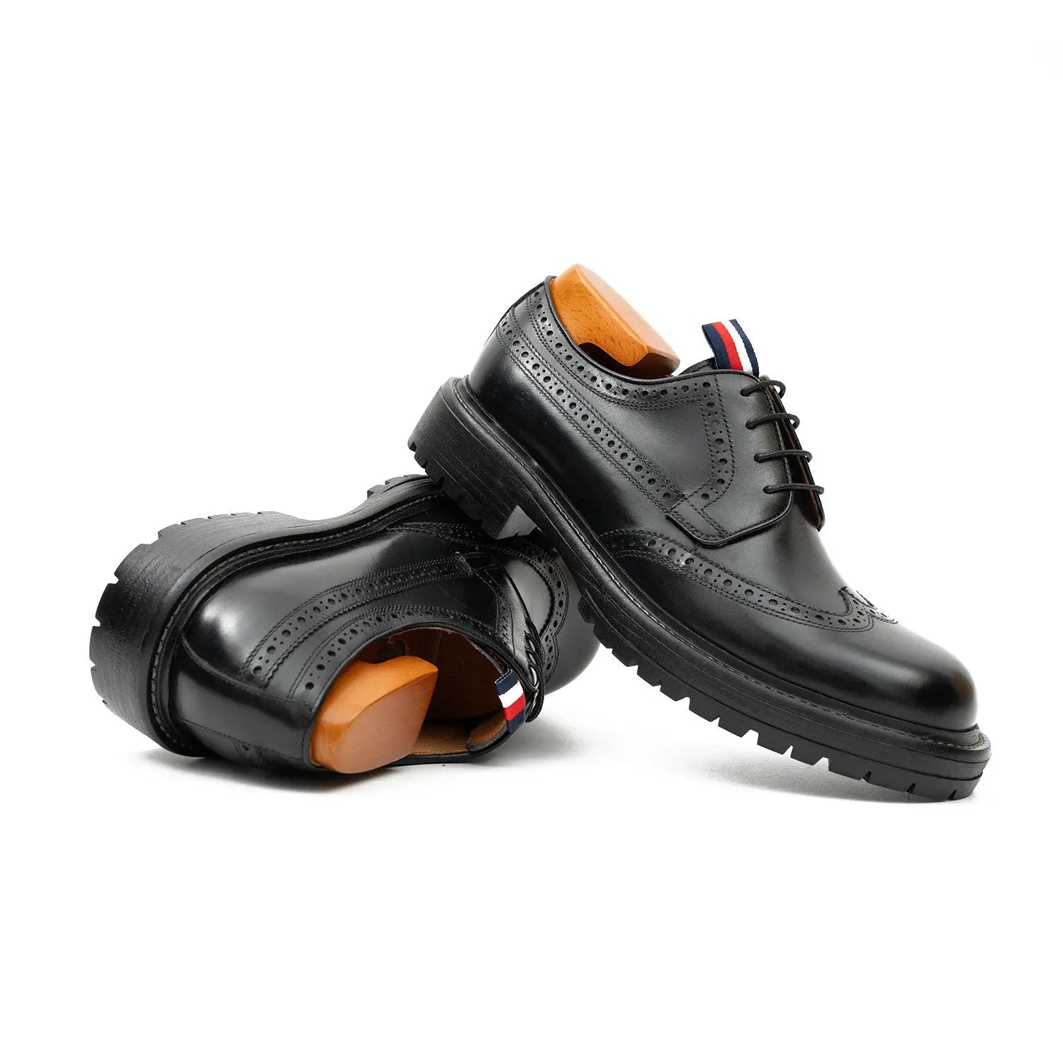 Premium Men's Classic Derby Brogue Shoes Black DIVINCH
