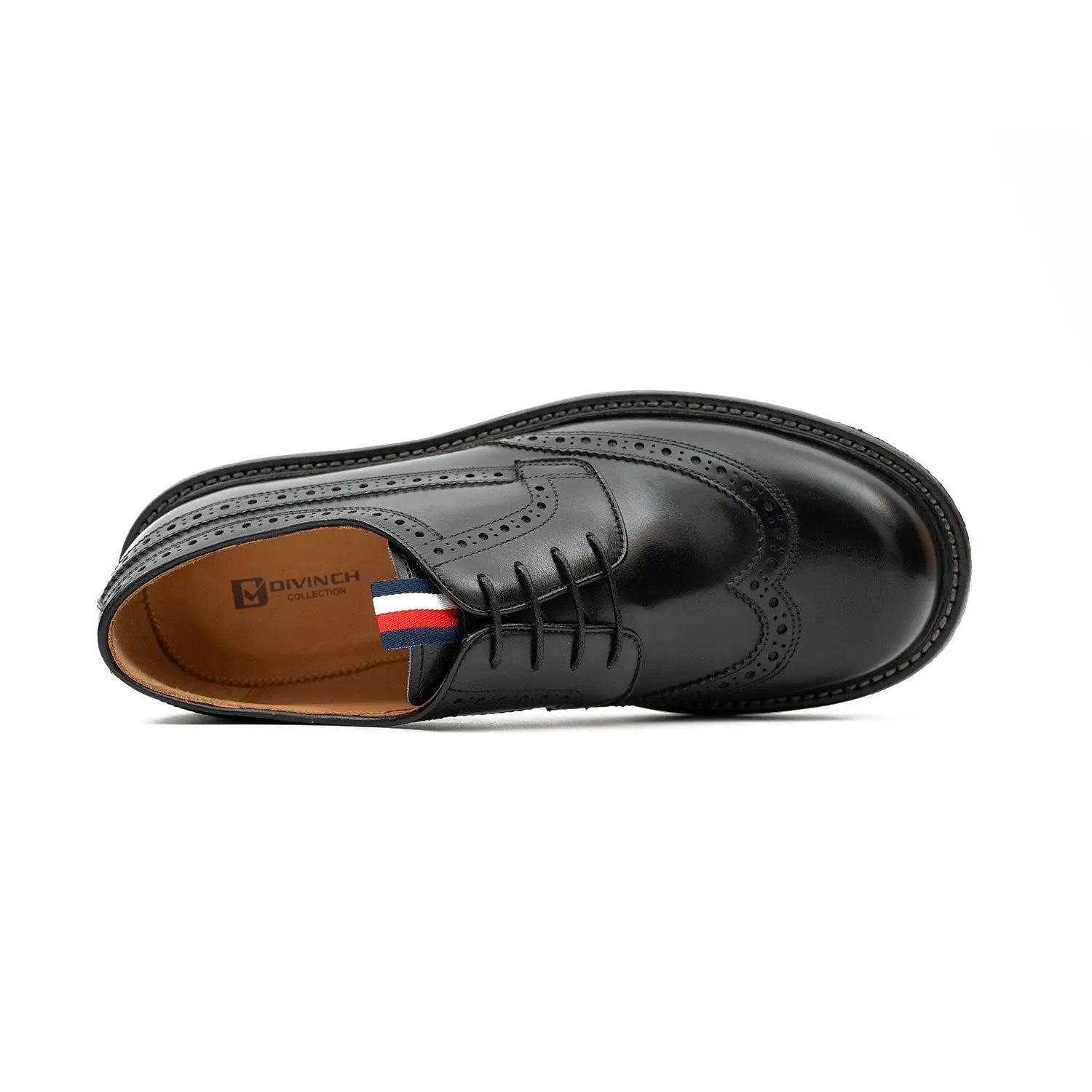 Premium Men's Classic Derby Brogue Shoes Black DIVINCH
