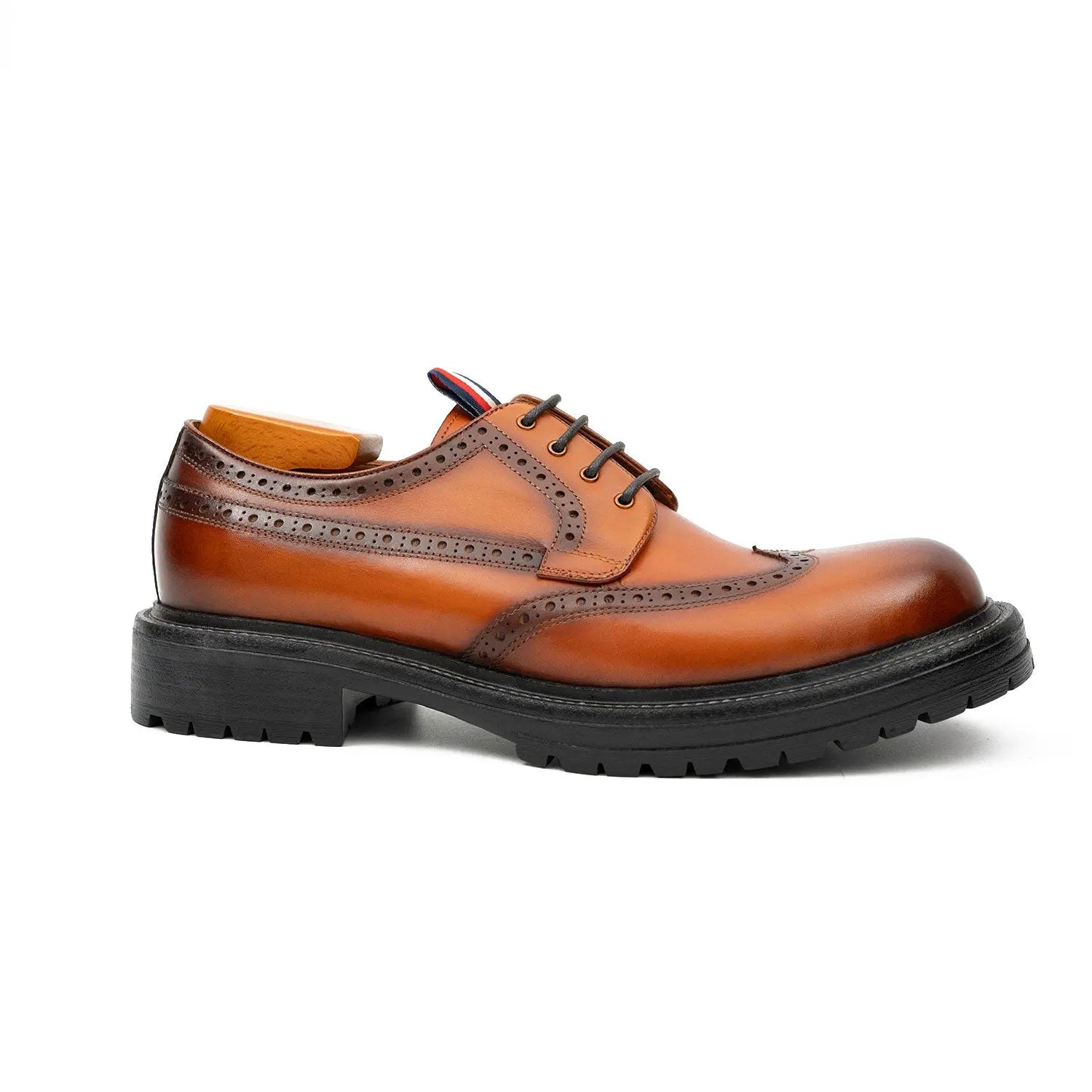 Premium Men's Classic Derby Brogue Shoes Brwon DIVINCH