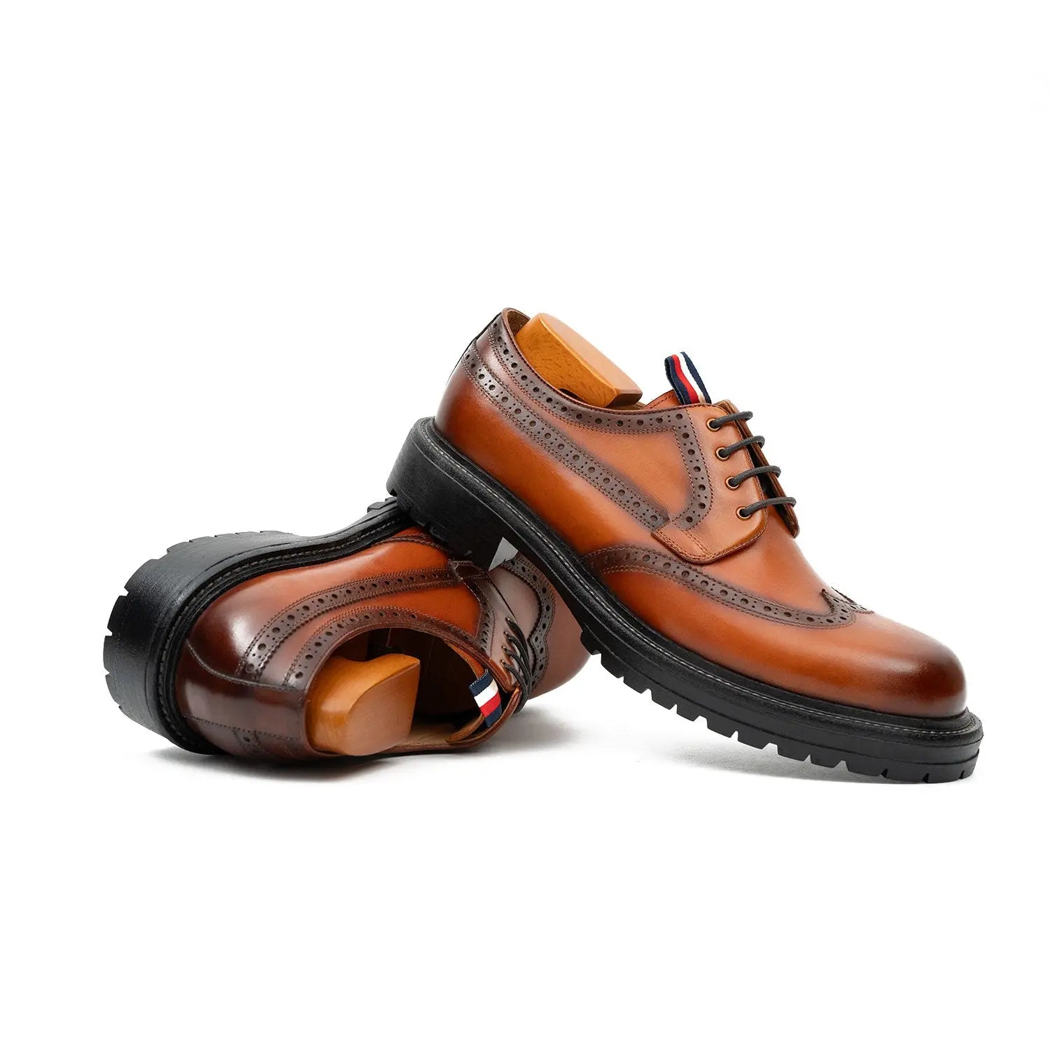 Premium Men's Classic Derby Brogue Shoes Brwon DIVINCH