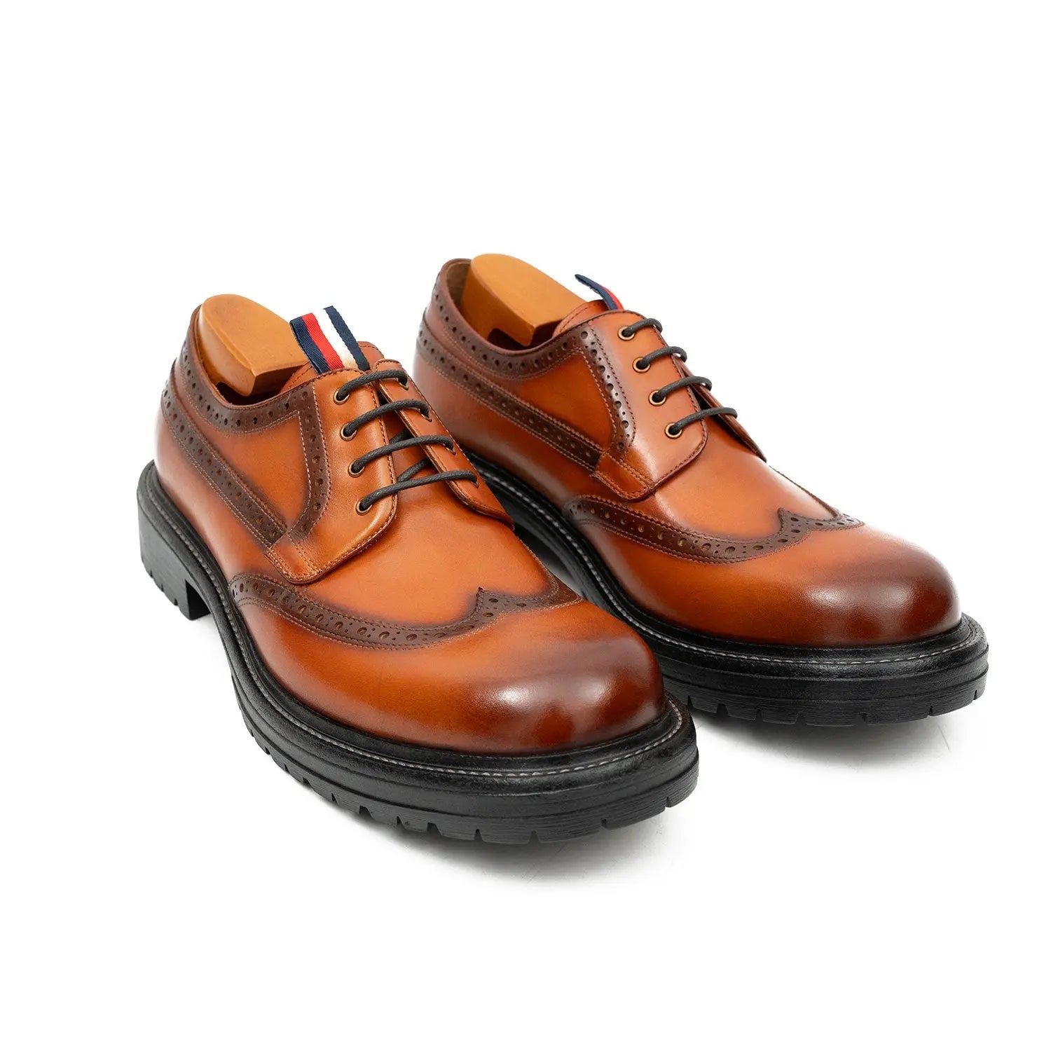 Premium Men's Classic Derby Brogue Shoes Brwon DIVINCH