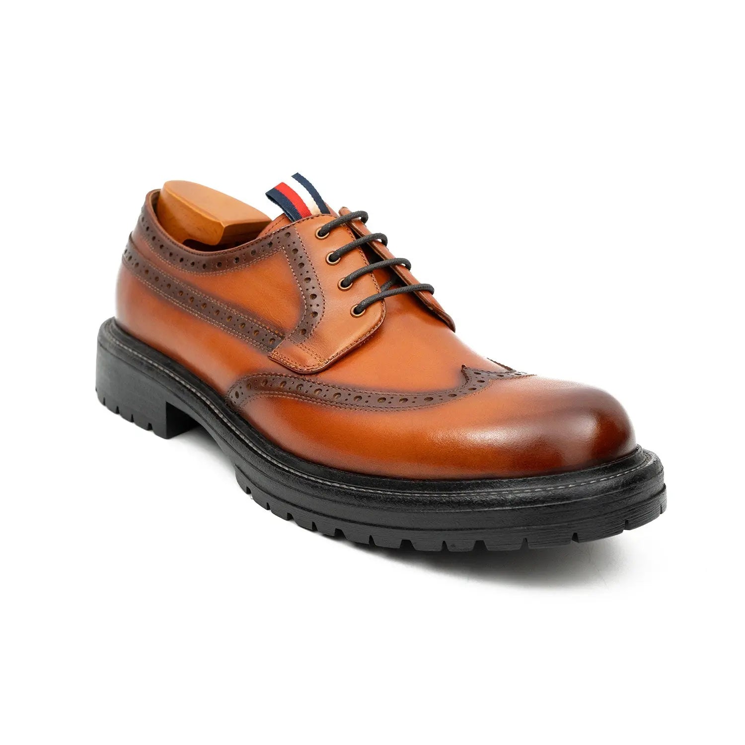 Premium Men's Classic Derby Brogue Shoes Brwon DIVINCH