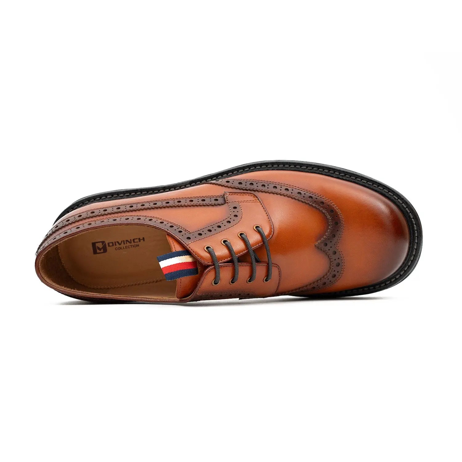 Premium Men's Classic Derby Brogue Shoes Brwon DIVINCH