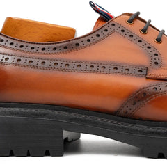 Premium Men's Classic Derby Brogue Shoes Brwon DIVINCH