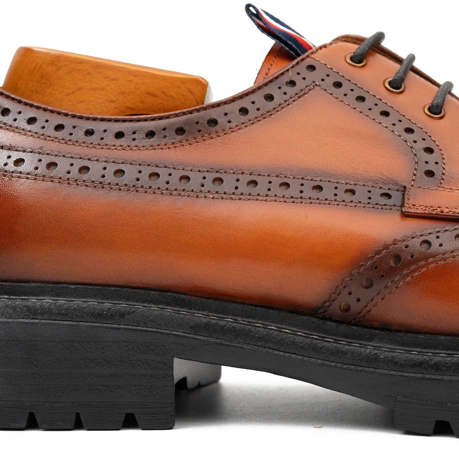 Premium Men's Classic Derby Brogue Shoes Brwon DIVINCH