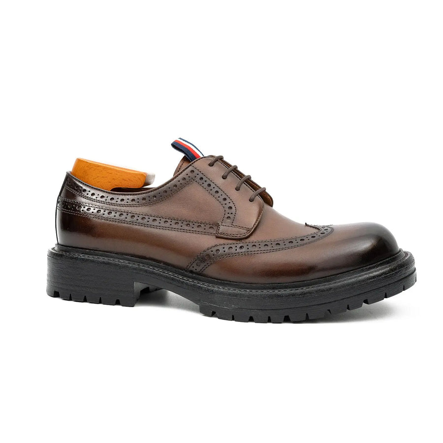 Schwarze Kalbsleder-Derby-Schuhe