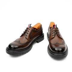 Premium Men's Classic Derby Brogue Shoes Coffee DIVINCH
