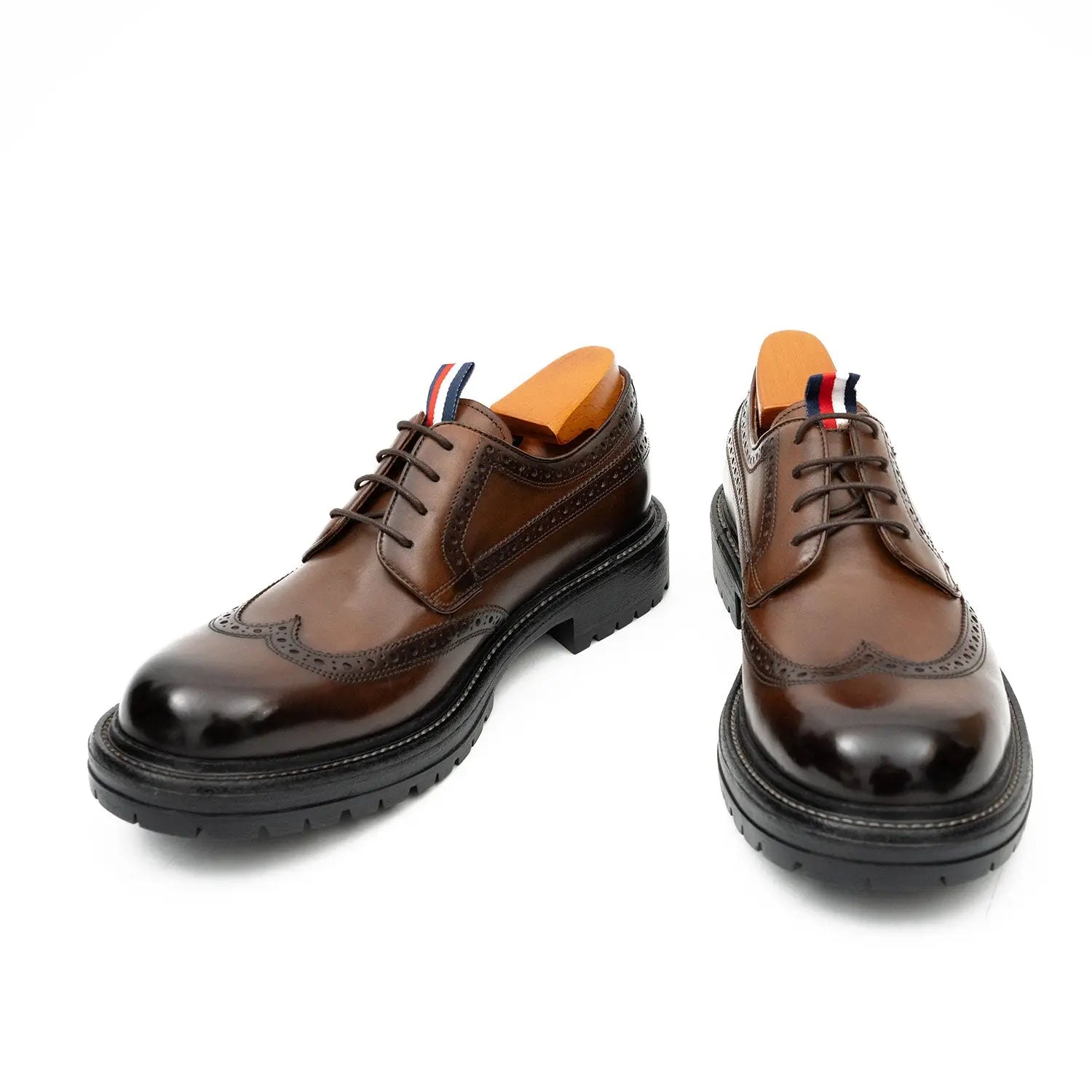 Premium Men's Classic Derby Brogue Shoes Coffee DIVINCH