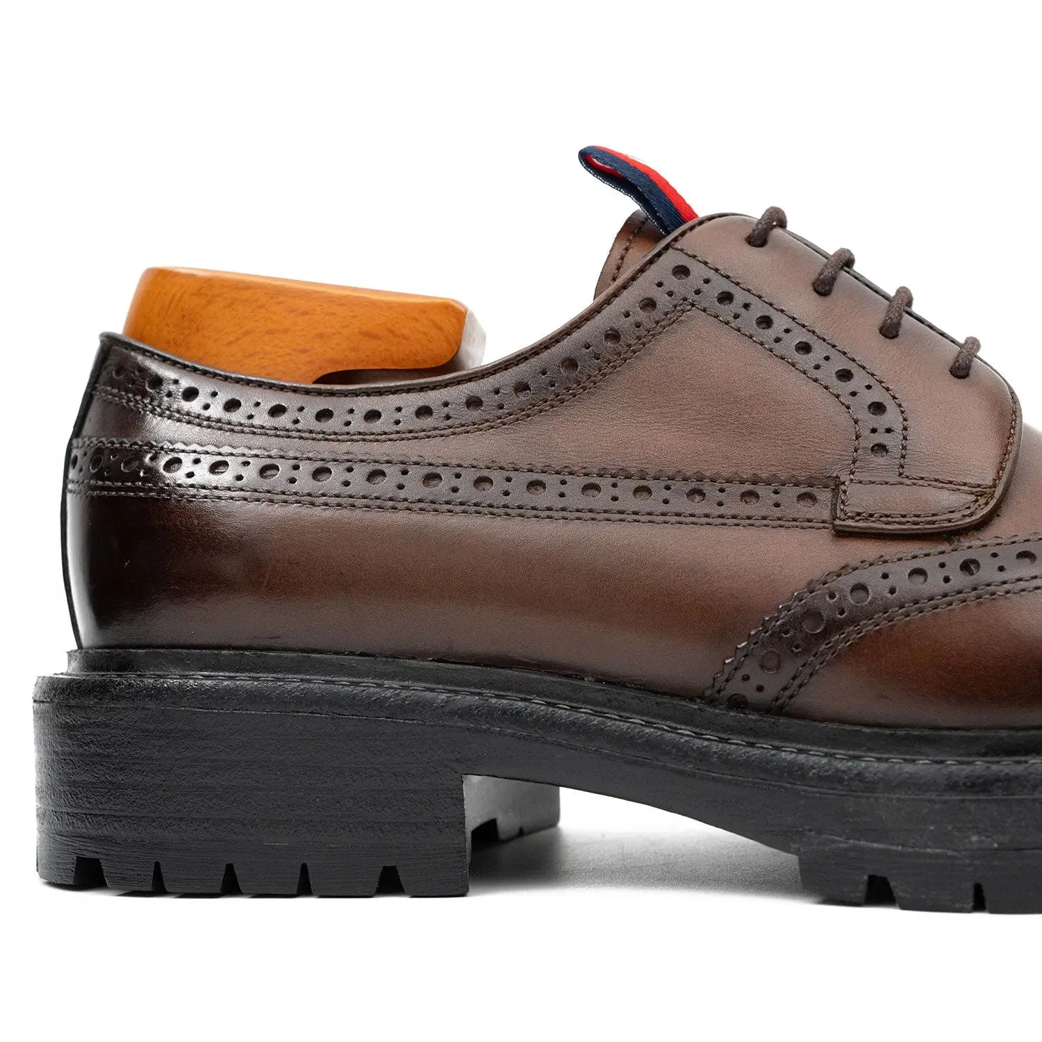 Premium Men's Classic Derby Brogue Shoes Coffee DIVINCH