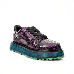 Purple Crocodile Platform Sneaker DIVINCH