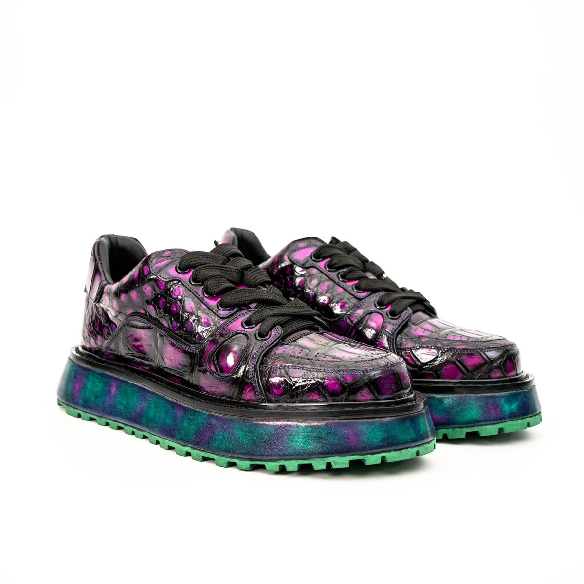 Purple Crocodile Platform Sneaker DIVINCH