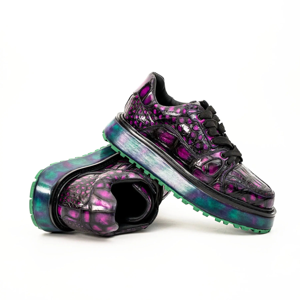 Purple Crocodile Platform Sneaker DIVINCH
