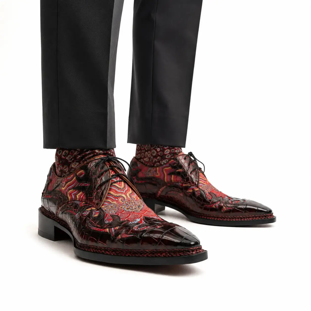 Derby de Plataforma Vibram con Cocodrilo del Nilo DIVINCH