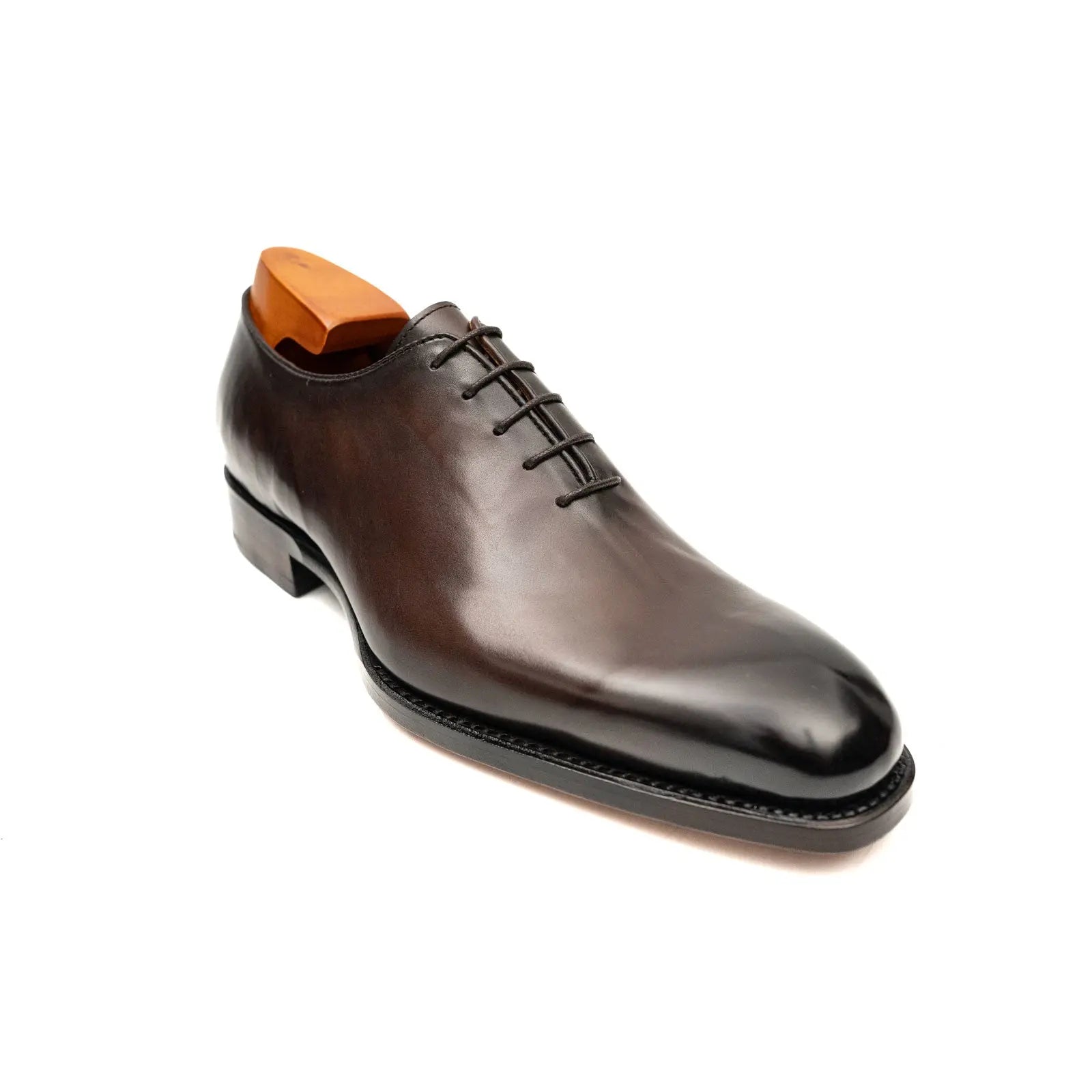 Seamless Wholecut Coffee Oxford Shoes