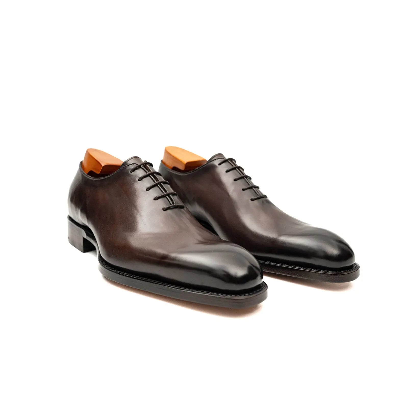 Seamless Wholecut Coffee Oxford Shoes