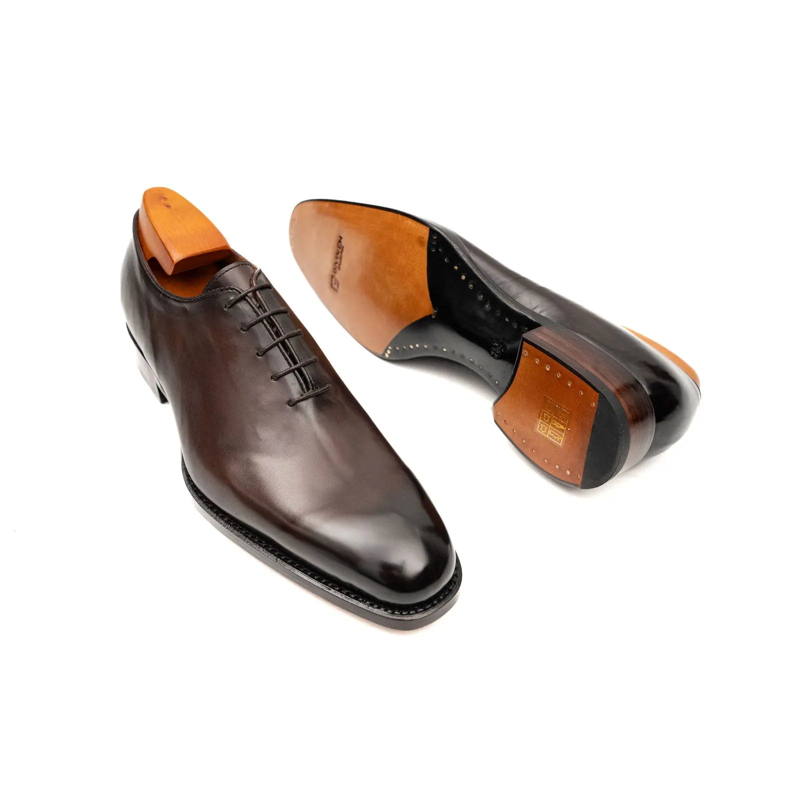 Seamless Wholecut Coffee Oxford Shoes